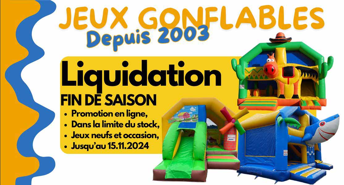 Liquidation de jeux gonflables